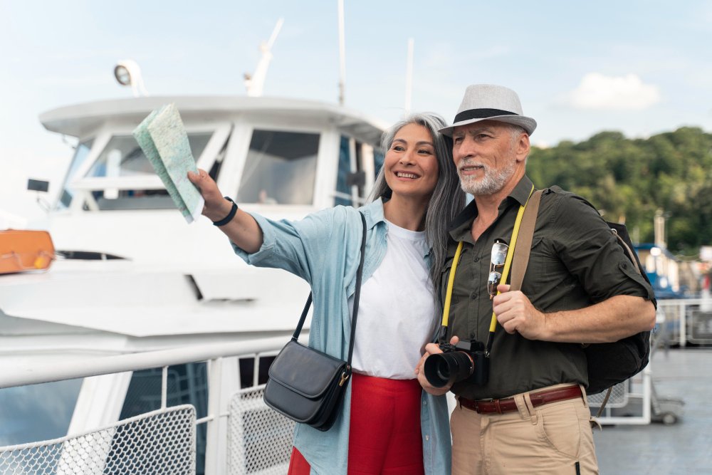 Viagem de barco casal