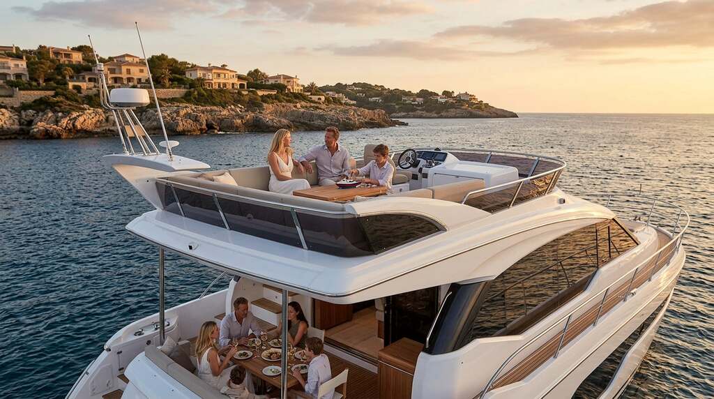lancha com flybridge